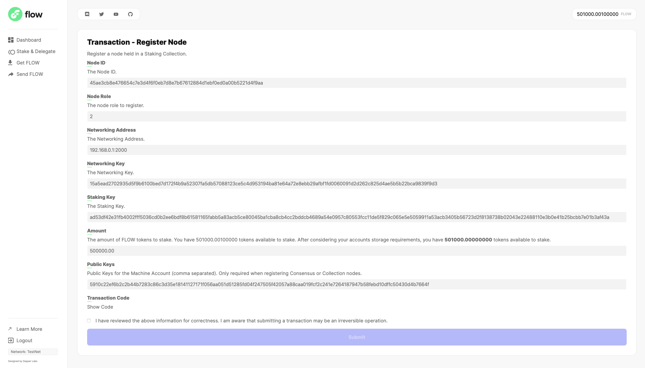 Flow Port Staking